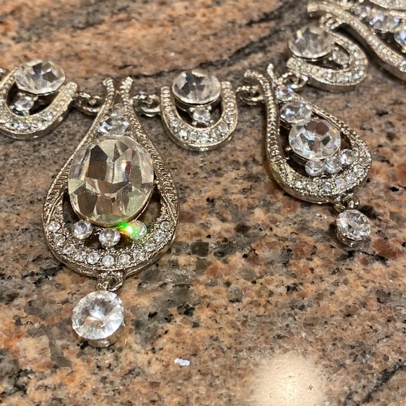 Crystal Necklace with Crystal Domed Ring with BONUS blue Ring - Picture 11 of 16